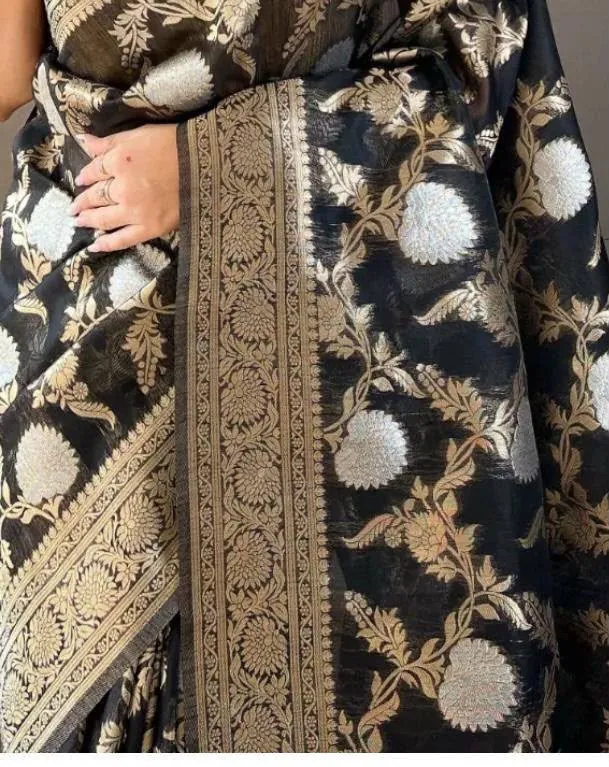 Noir Banarasi Silk Saree
