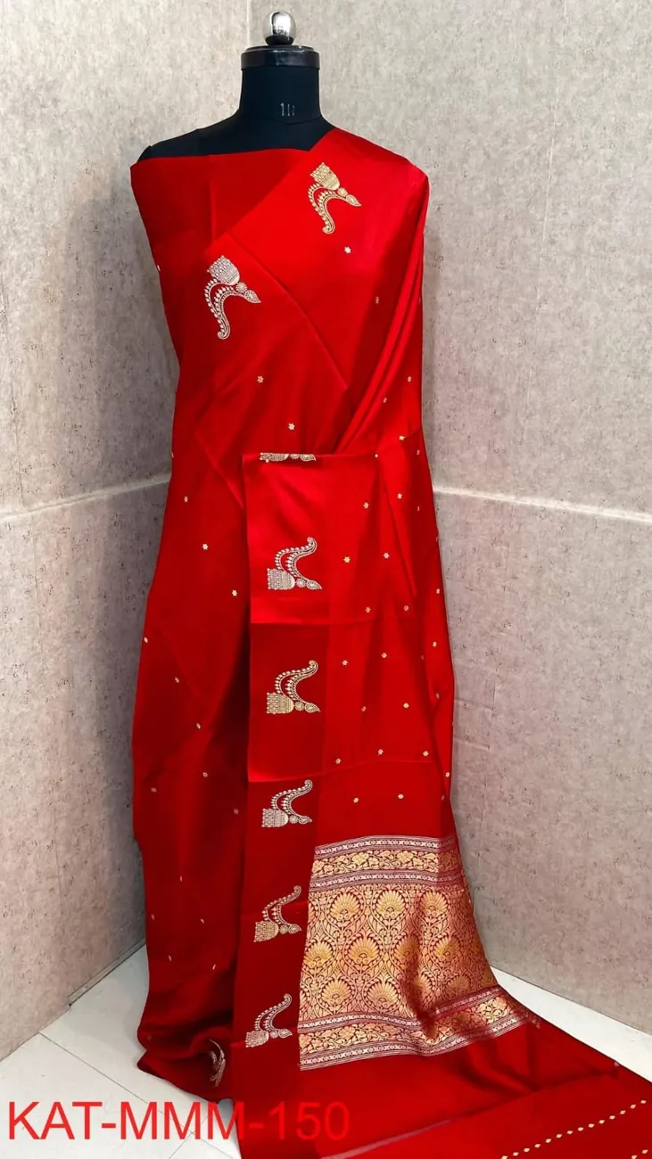 Ruby Motif Silk Saree